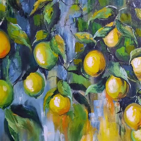 Лимоны | Lemon painting, Tree artwork, Fruit wall art