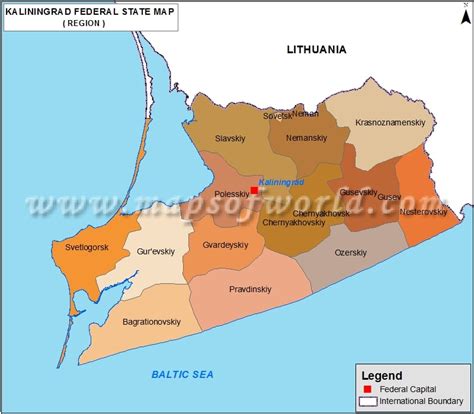 kaliningrad map oblast  kaliningrad russia