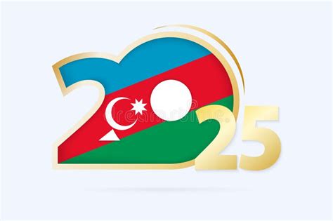 Year 2025 with Azerbaijan Flag Pattern Stock Vector - Illustration of