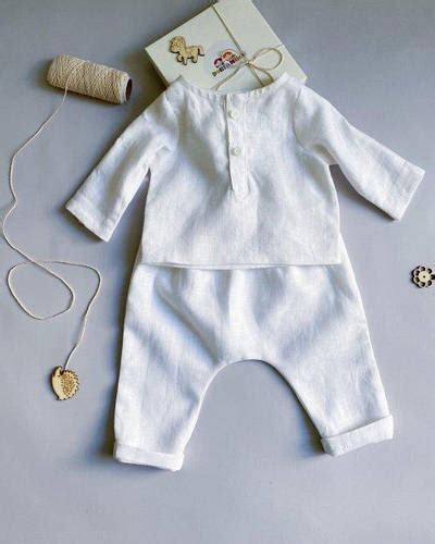 Купить Костюм для крещения мальчика льняной белый, одежда для крещения ...