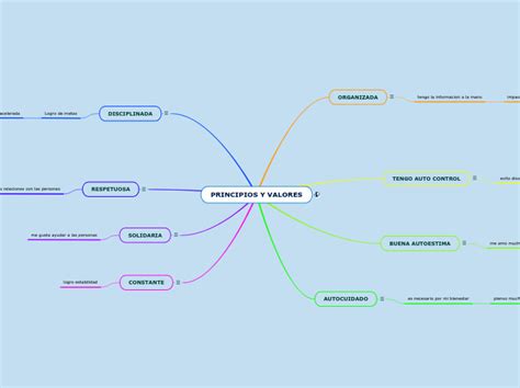 Principios Y Valores Mind Map