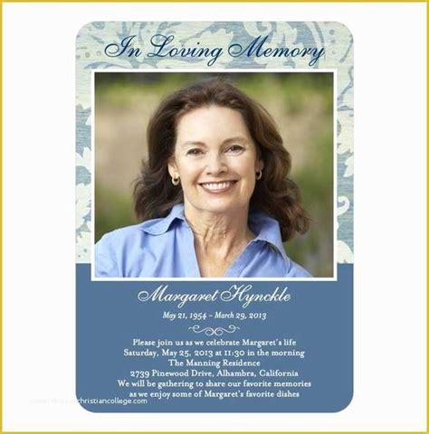 Memorial Cards for Funeral Template Free Of 5 Memorial Bookmark ...