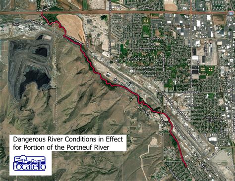 dangerous river conditions  effect  portion   portneuf river