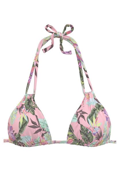 S Oliver Triangel Bikini Top Azalea Rose Bedruckt Cup A B