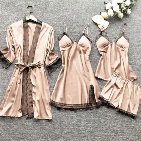 Lingerie femmes soie dentelle Robe robe nuisette vêtements de nuit