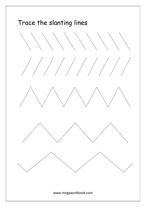 Straight Line Tracing Worksheets