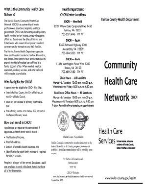 fillable  community health care network chcn fax email print