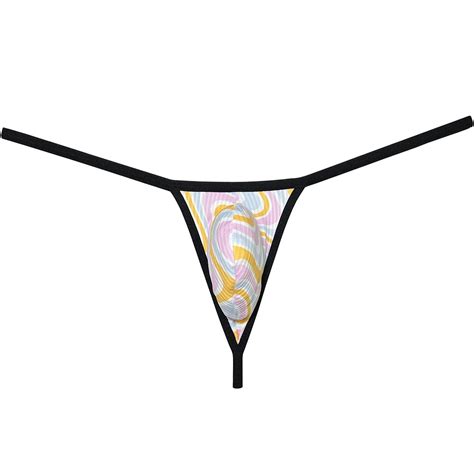 Botmois Men S Thongs Low Rise Soft Mini Tangas Contrast Color Bikini Briefs Ultrathin G String