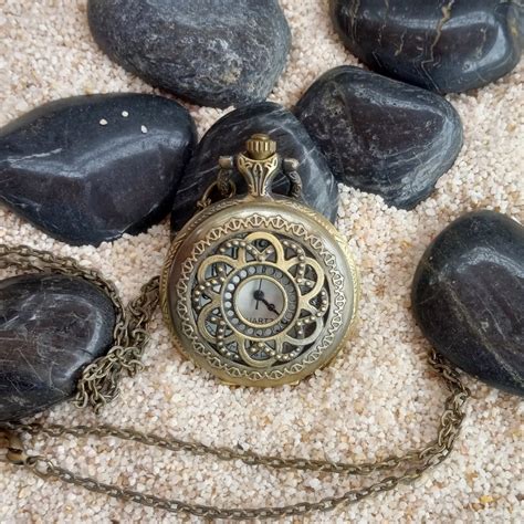 Steampunk Pocket Watch Necklace With Victorian Design