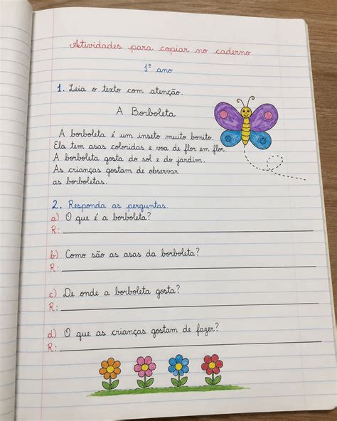 Atividades Para Copiar No Caderno 1 Ano - Atividades para Copiar no Caderno – Leitura e Interpretação (1º ao 3º Ano)