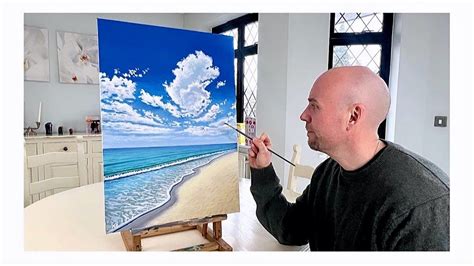 Ocean painting tutorial acrylic - how to paint a beach with acrylics ...