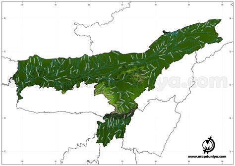 assam physical map  river names maps  india
