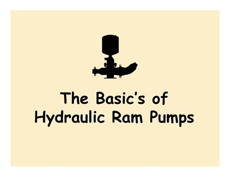 The Basics Of Hydraulic Ram Pumps