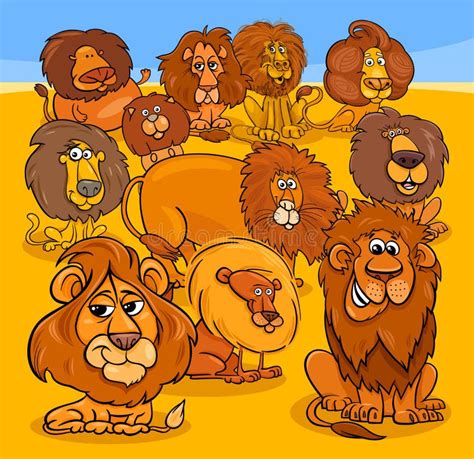 A Group Of Lions Stock Vector Illustration Of Lions 32202380