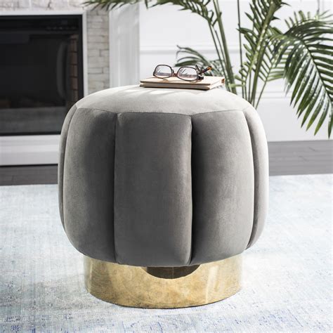 Safavieh Couture Maxine Channel Modern Glam Tufted Ottoman Walmart