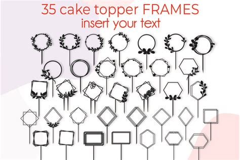 Cake Topper Frame Svg Frame Svg Bundles Cake