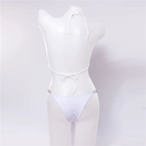 Luxury Bling Rhinestone Bikini Sliver Set Crystal Diamond Sexy Women S Pbong
