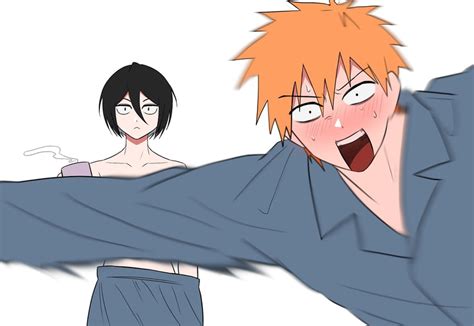 Kuchiki Rukia And Kurosaki Ichigo Bleach Drawn By Gwaoul13