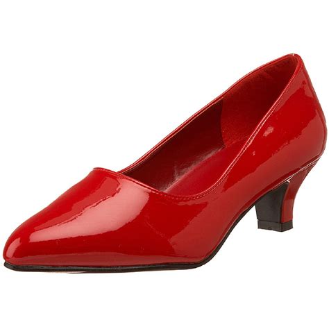 Red Varnished 5 cm FAB-420W Pumps with low heels