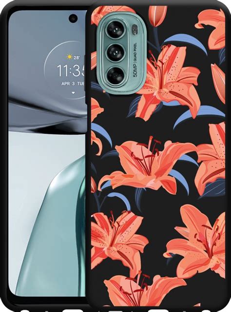 Cazy Hoesje Zwart Geschikt Voor Motorola Moto G62 5G Flowers Bol