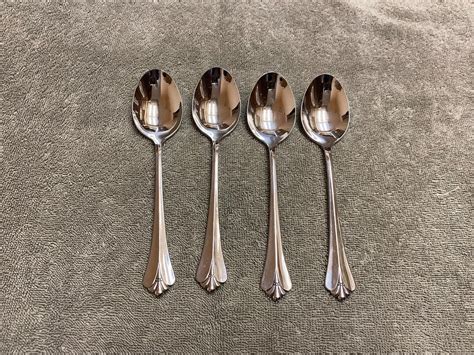 Oneida Royal Flute Community Stainless Flatware Oval Soup Spoons