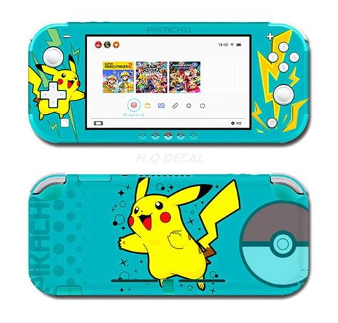 Blueyellowpinkblack Pokemon Pikachu Nintendo Switch Lite Skin Full