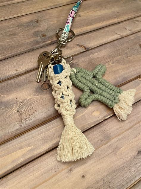 Macrame Chapstick Holder Keychain Chapstick Holder Keychain Purse Charm