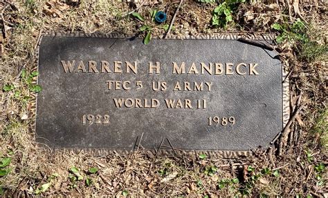 Warren Harding Manbeck Find A Grave Memorial