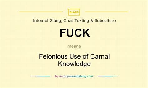 FUCK Felonious Use Of Carnal Knowledge In Internet Slang Chat