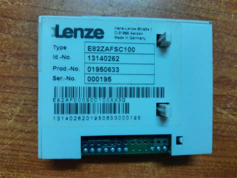 Lenze Standard Io Module Type E82zafsc100 Used In Good Conditions