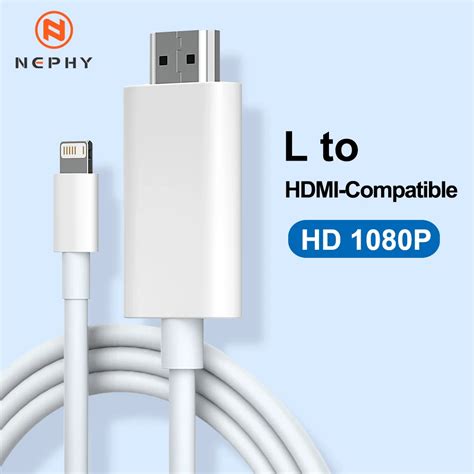 HDMI-совместимый кабель HDTV для iPhone 14 13 12 11 Pro Max XS X XR ...