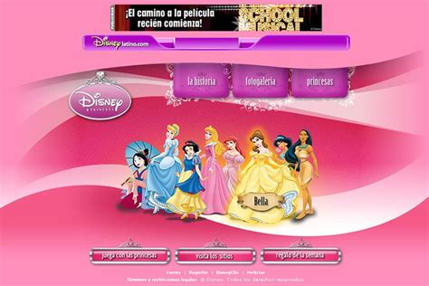 Site das Princesas Disney América Latina