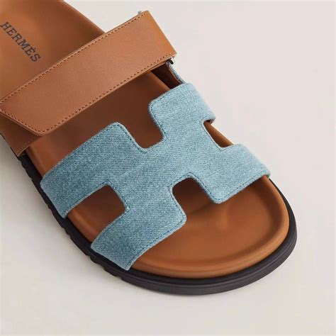 Hermes Chypre Sandals Naturel Denim Women S Fashion Footwear