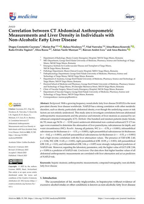 PDF Correlation Between CT Abdominal Anthropometric Measurements And