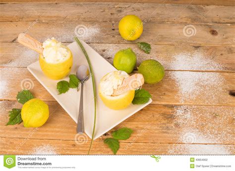 Homemade Lemon Sorbet Stock Photo Image Of Ingredient 43654902