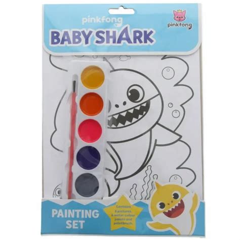 BABY SHARK WATERCOLOUR PAINTING SET Kids Character Paint Your Own ...