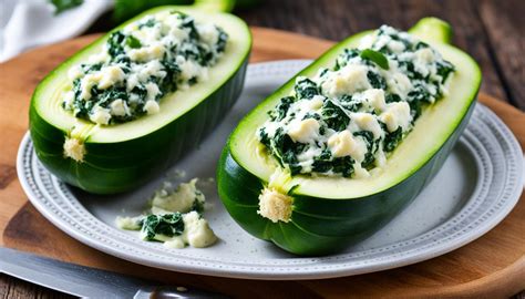 Ricotta Spinach Stuffed Zucchini Boats Recipe