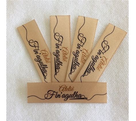 Etiquetas Personalizadas De Tecido - Etiquetas Personalizadas Cetim Tecido 300 Un - 1,5cm X 6cm - R$ 164,90 ...