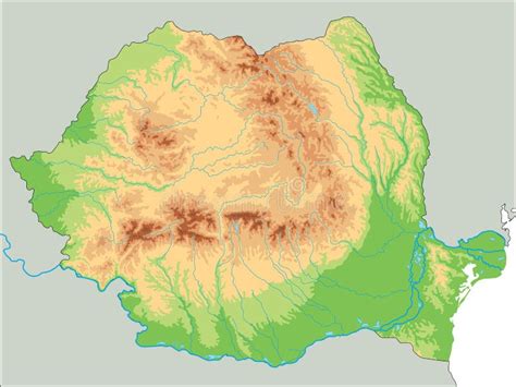 Grande Carte Physique Détaillée De La Roumanie Illustration de Vecteur