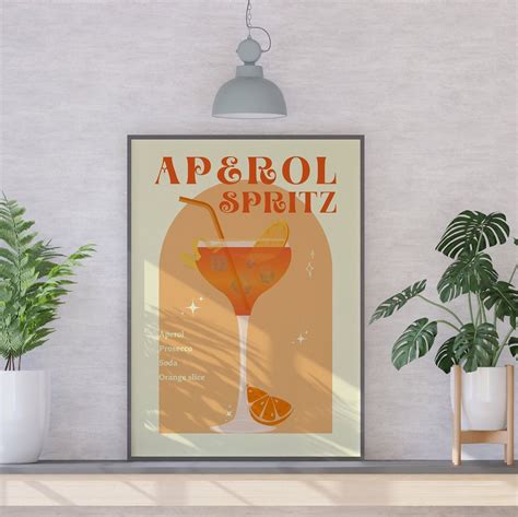 Aperol Spritz Cocktail Poster