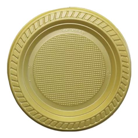 Plato De Fiesta Desechable Dorado Cm Unidades Mercadolibre