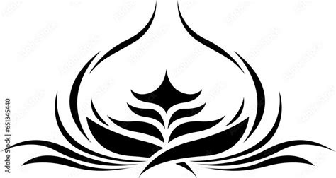 Black Flower Tattoo Tattoo Illustration Vector On A White Background