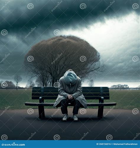 The Lonely Bench: a Study in Solitude Stock Illustration - Illustration