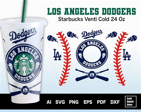 Full Wrap Los Angeles Dodgers Starbucks Cup Svg Dodgers Etsy