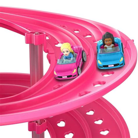 Hot Wheels Racerverse Barbie Spiral Race Track Set With Barbie Malibu Barbie Brooklyn Toy