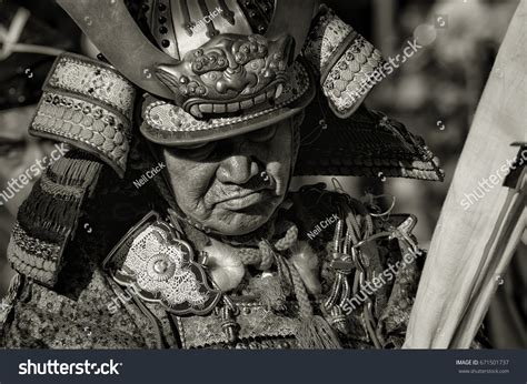 Man Dressed Samurai Armour Festival Kasama Stock Photo 671501737