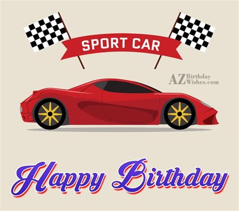 Happy Birthday Greeting On A Sports Car
