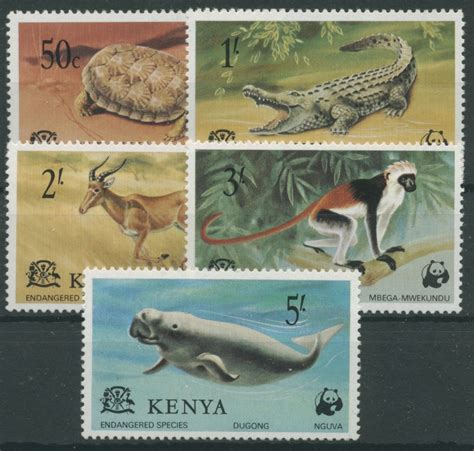 Kenia 1977 WWF Naturschutz Krokodil Schildkröte Dugong 87 91 postfrisch