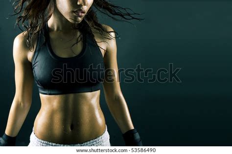 Sexy Brunette Fitness Wet Woman After Stock Photo Edit Now 53586490