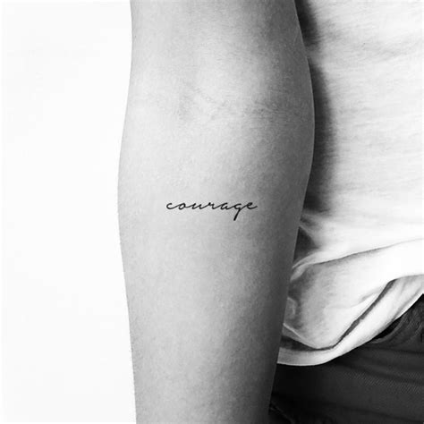 Courage Temporary Tattoo Set Of 3 Etsy